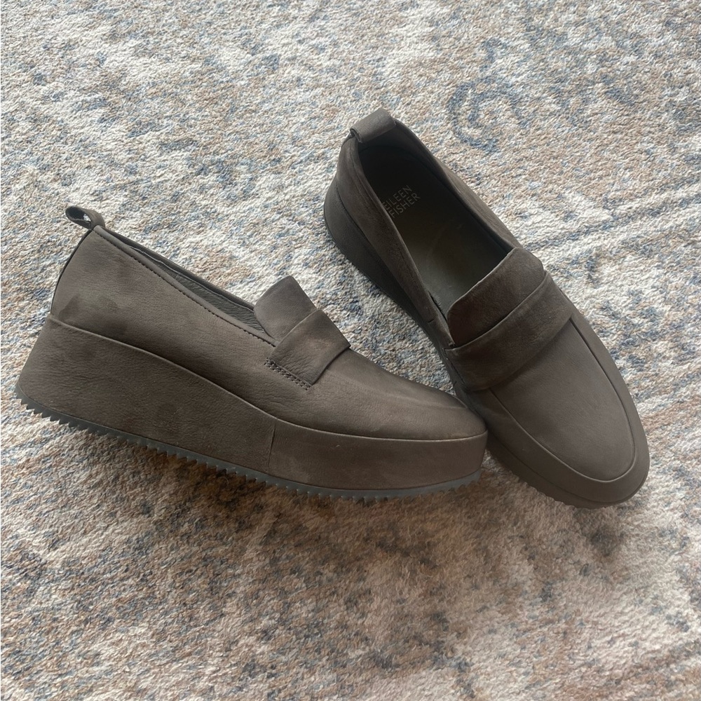 Eileen Fisher Max Platform Loafers Slip On Gray
Women's US 8